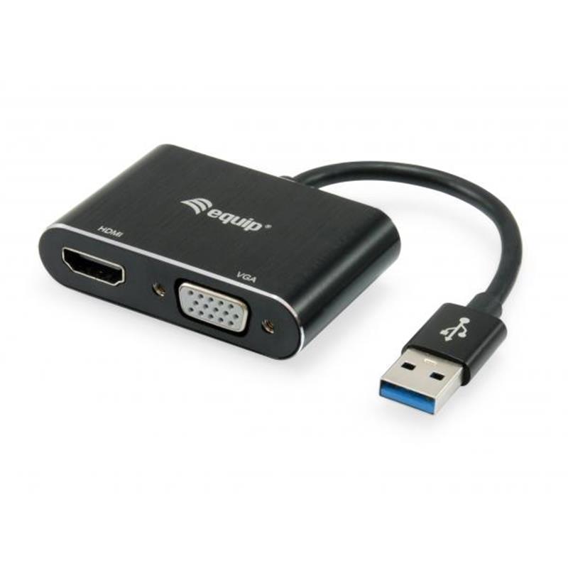 Equip 133386 USB grafische adapter 1920 x 1080 Pixels Zwart