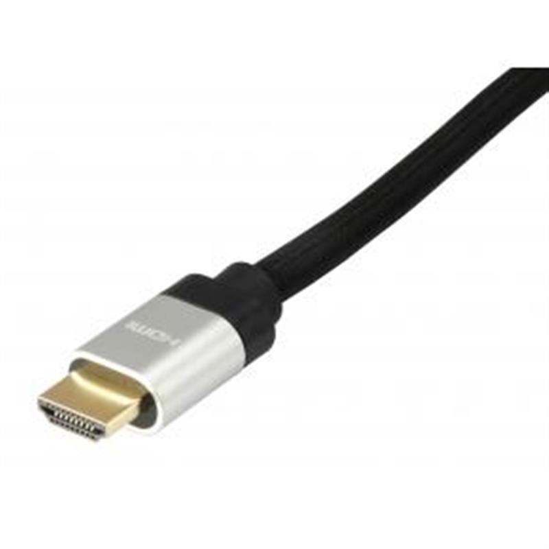 Equip 119382 HDMI kabel 3 m HDMI Type A (Standaard) Zwart, Zilver