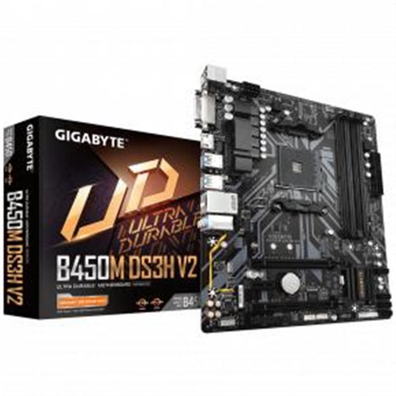 Gigabyte GA-B450M-DS3H V2 (AM4) (D) AMD B450 Socket AM4 micro ATX