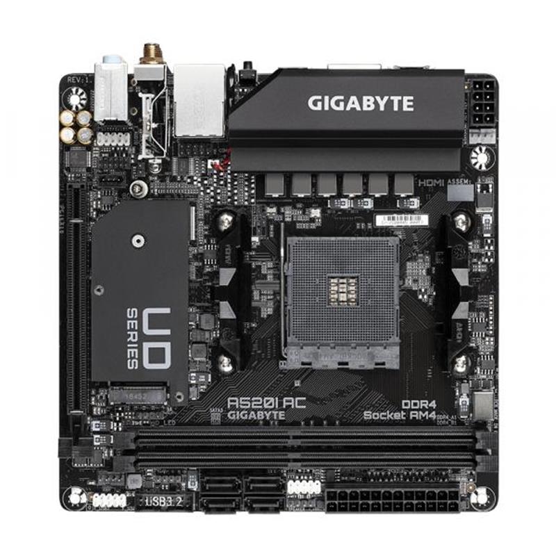 Gigabyte A520I AC moederbord AMD A520 Socket AM4 mini ITX