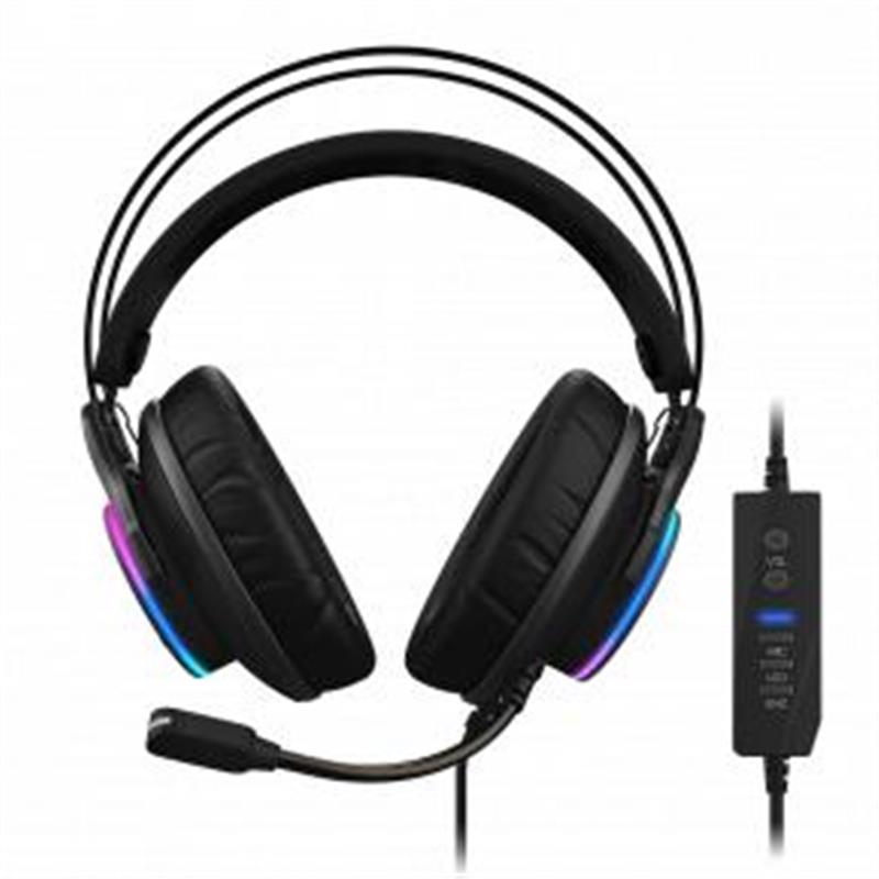 Gigabyte AORUS H1 hoofdtelefoon/headset Hoofdtelefoons Hoofdband USB Type-A Zwart