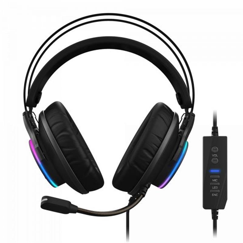 Gigabyte AORUS H1 hoofdtelefoon/headset Hoofdtelefoons Hoofdband USB Type-A Zwart