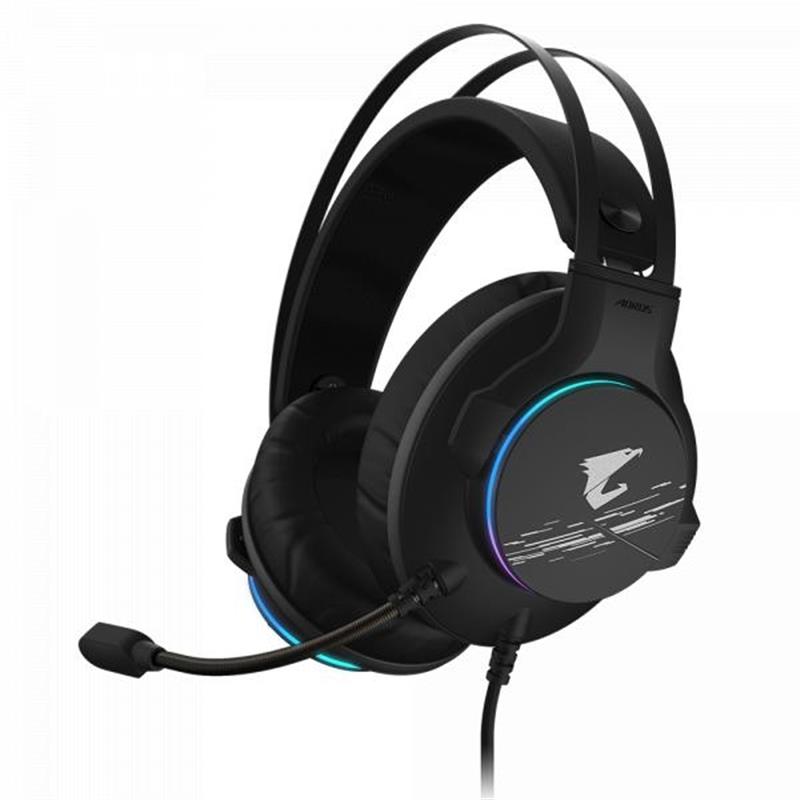Gigabyte AORUS H1 hoofdtelefoon/headset Hoofdtelefoons Hoofdband USB Type-A Zwart