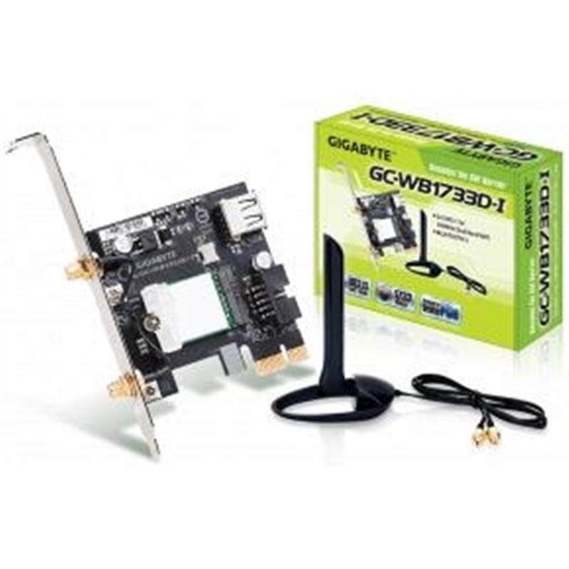 Gigabyte GC-WB1733D-I netwerkkaart & -adapter WLAN / Bluetooth 1733 Mbit/s Intern