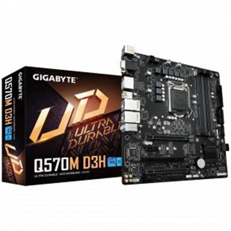 Gigabyte Ultra Durable Motherboard LGA1200 Intel Q570 PCIe4 0 M 2 PCIe x4 GbE