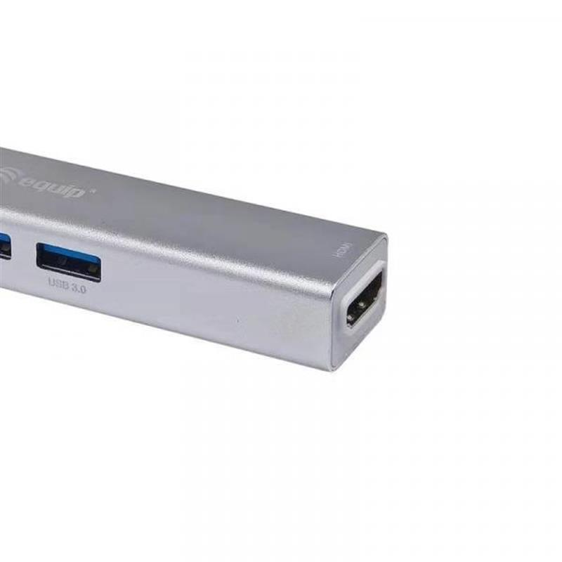 Equip 133480 interface hub USB 3.2 Gen 1 (3.1 Gen 1) Type-C 5000 Mbit/s Zilver
