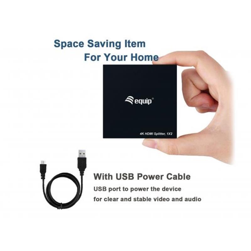 Equip 332715 video splitter HDMI 2x HDMI