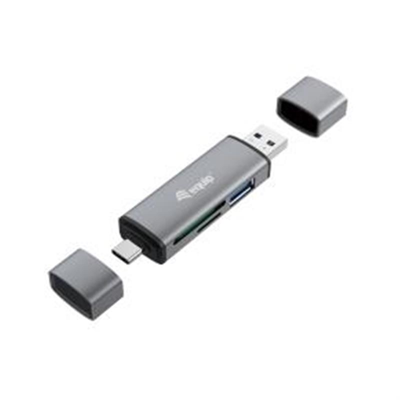 Equip 245460 geheugenkaartlezer USB 3.2 Gen 1 (3.1 Gen 1) Type-A/Type-C Grijs