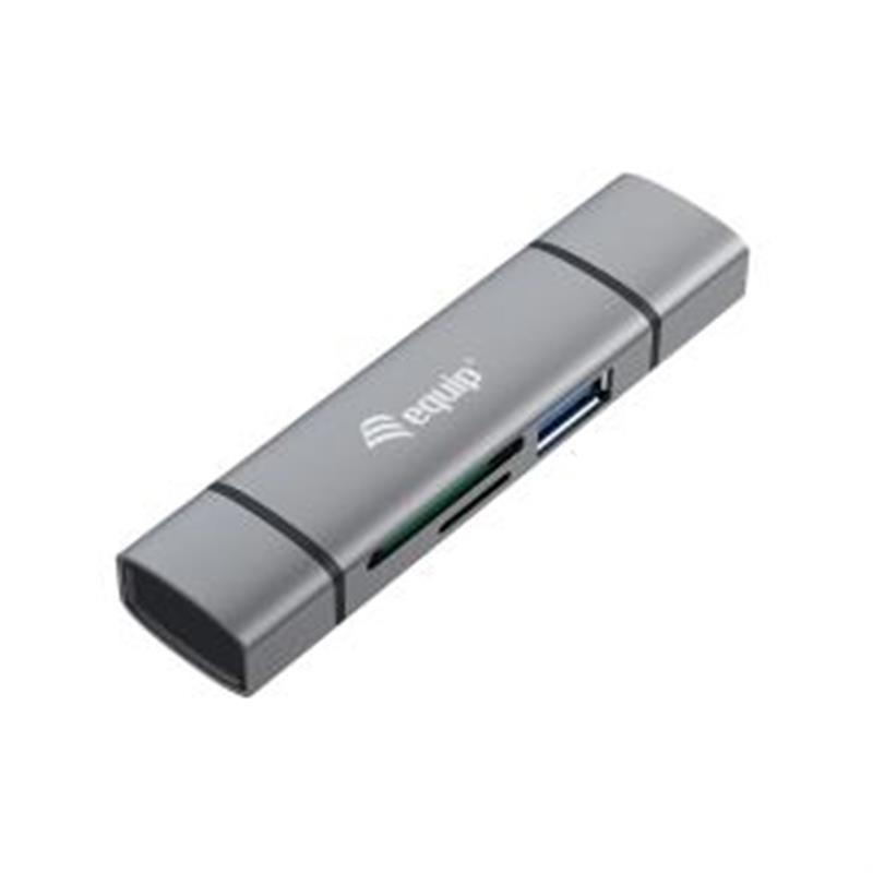 Equip 245460 geheugenkaartlezer USB 3.2 Gen 1 (3.1 Gen 1) Type-A/Type-C Grijs