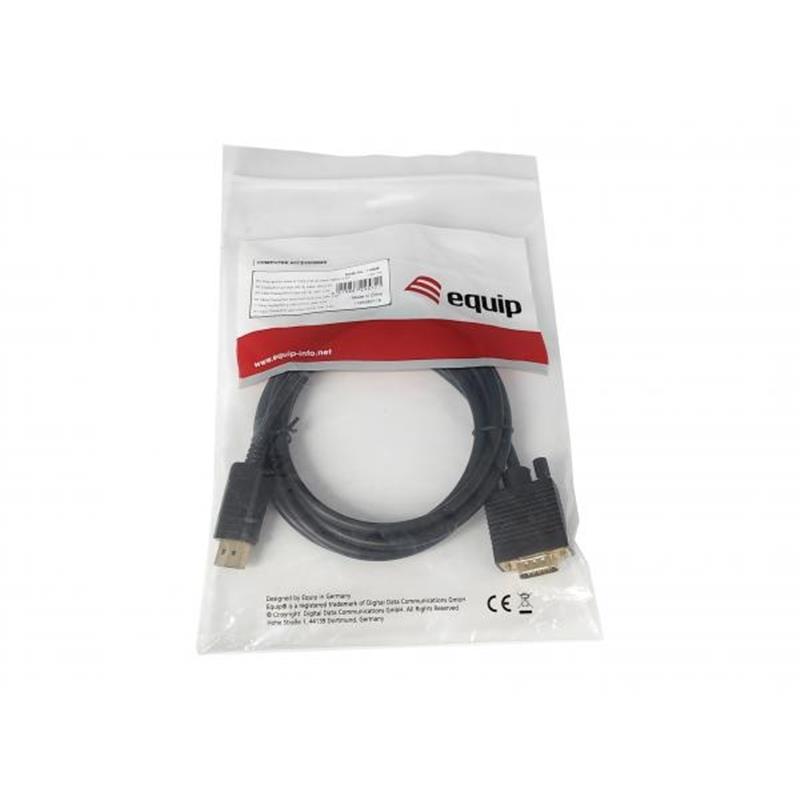Equip 119338 video kabel adapter 2 m VGA (D-Sub) DisplayPort Zwart