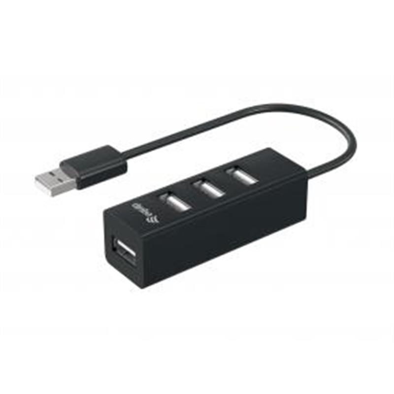 Equip 128955 interface hub USB 2.0 480 Mbit/s Zwart