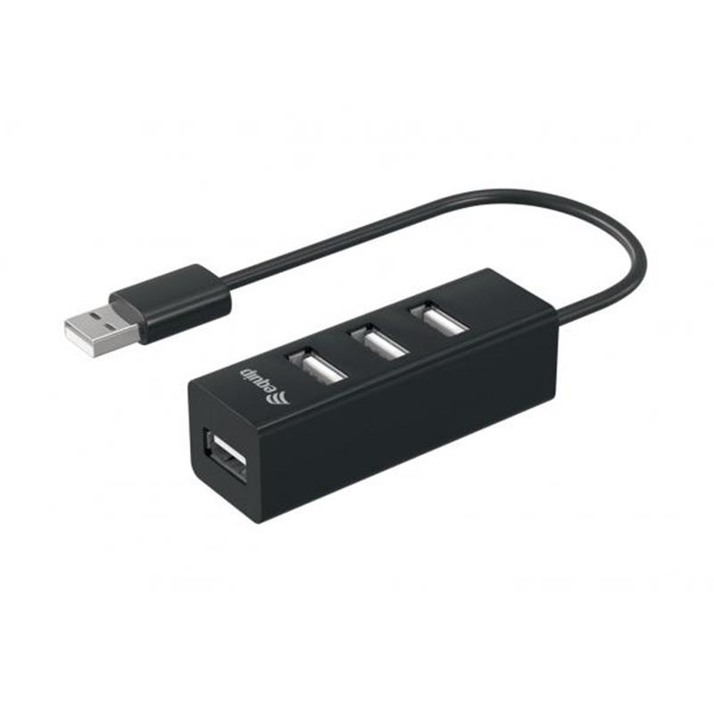 Equip 128955 interface hub USB 2.0 480 Mbit/s Zwart