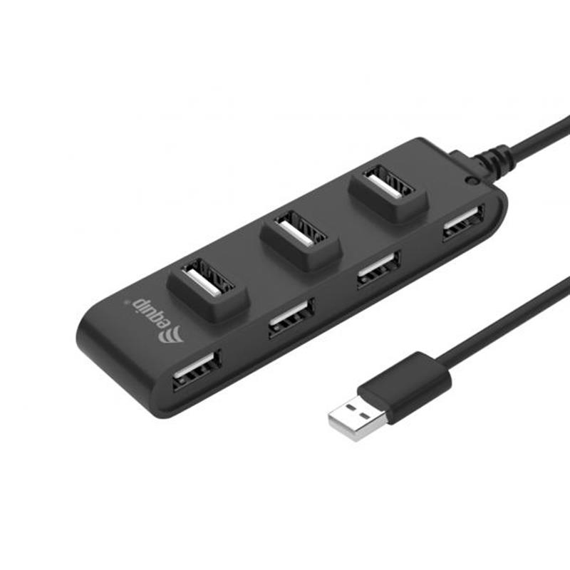 Equip 128957 interface hub USB 2.0 480 Mbit/s Zwart