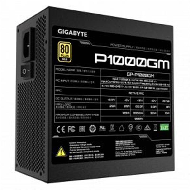 Gigabyte P1000GM Modular PSU 1000 W 100 - 240 V 50 60 Hz 6 5 - 15 A Active 125 W