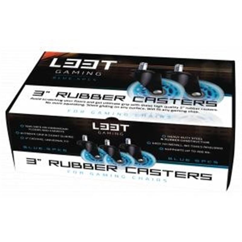 L33T Gaming 3inch Rubber Casters Blue 5pcs