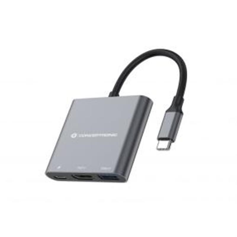 Conceptronic DONN01G interface hub USB 3.2 Gen 1 (3.1 Gen 1) Type-C 5000 Mbit/s Zwart, Grijs