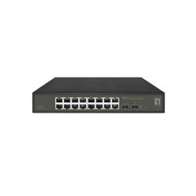 Levelone Hilbert 18-Port Gigabit Smart Lite Switch 16 x Gigabit RJ45 2 x Gigabit SFP