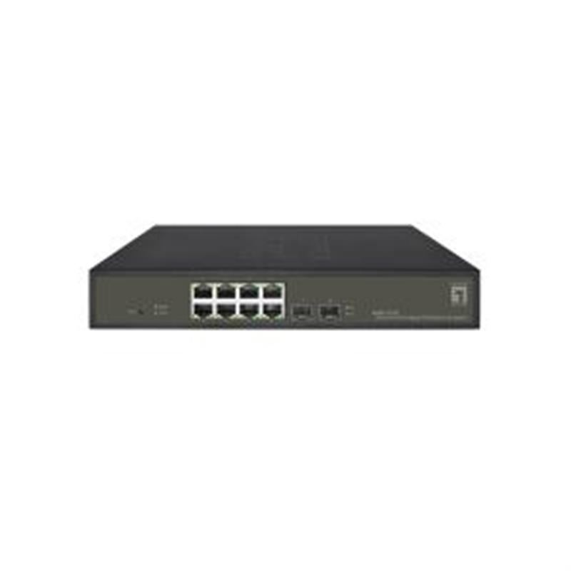 LevelOne Hilbert 10-Port Gigabit PoE Smart Lite Switch 8 PoE Outputs 2 x Gigabit SFP