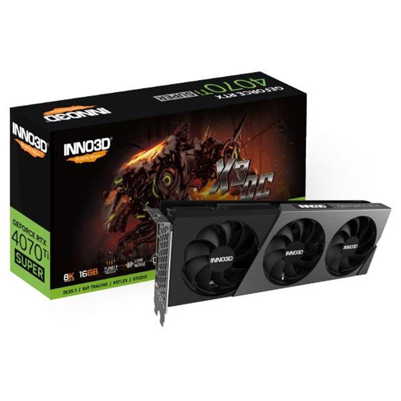 INNO3D GeForce RTX 4070Ti SUPER X3OC 16GB GDDR6X 256-bit 2640 21Gbps