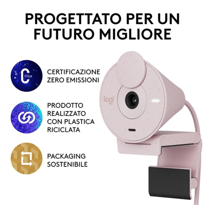 Logitech Brio 300 webcam 2 MP 1920 x 1080 Pixels USB-C Roze