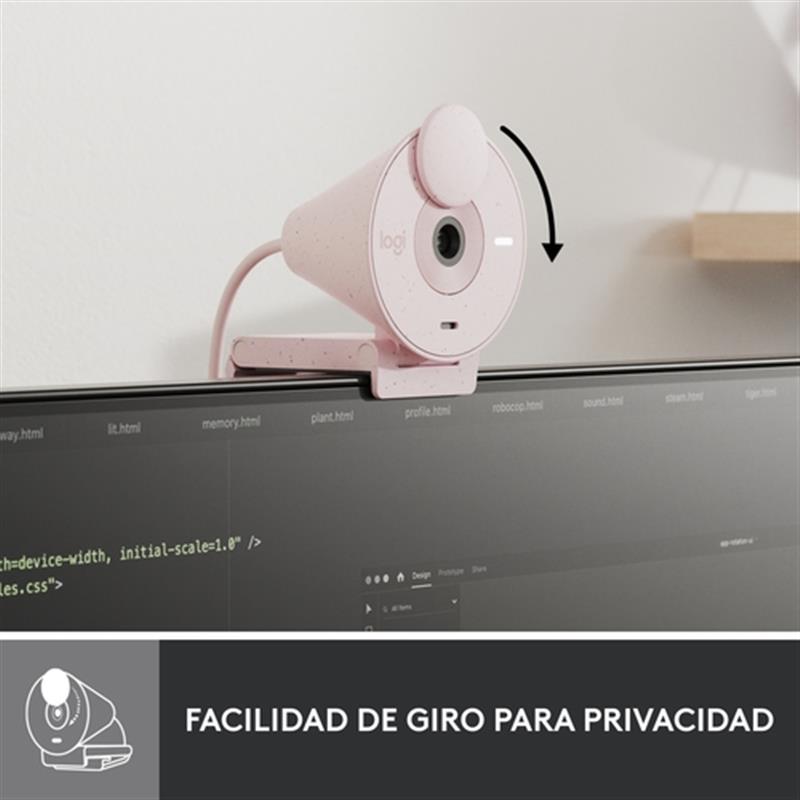 Logitech Brio 300 webcam 2 MP 1920 x 1080 Pixels USB-C Roze