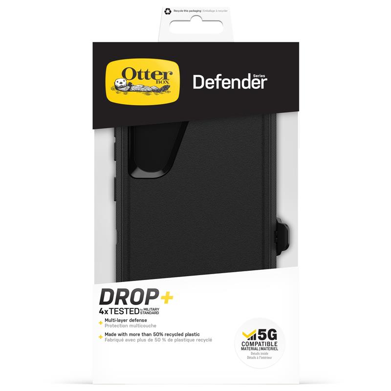 OtterBox Defender Case voor Galaxy S23, Schokbestendig, Valbestendig, Ultra-robuust, Beschermhoes, 4x Getest volgens Militaire Standaard, Zwart