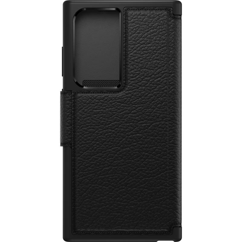 OtterBox Strada-hoesje voor Galaxy S23 Ultra, schokbestendig, valbestendig, lederen folio met kaarthouder, 3x getest volgens militaire standaard, Zwar