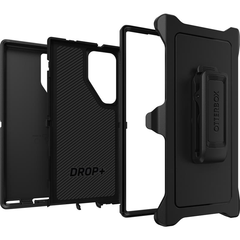 OtterBox Defender Case voor Galaxy S23 Ultra, Schokbestendig, Valbestendig, Ultra-robuust, Beschermhoes, 4x Getest volgens Militaire Standaard, Zwart