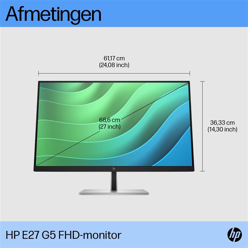 HP E27 G5 68,6 cm (27"") 1920 x 1080 Pixels Full HD Zwart