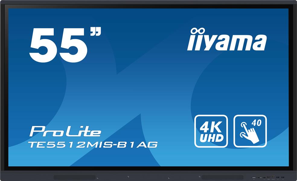 iiyama TE5512MIS-B1AG beeldkrant Digitale signage flatscreen 139,7 cm (55"") LED Wifi 400 cd/m² 4K Ultra HD Zwart Touchscreen Type processor Android 1