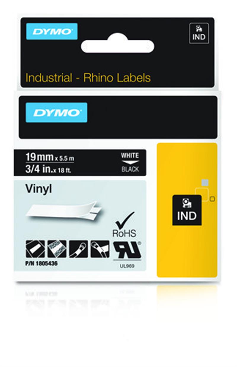 DYMO 1805436 labelprinter-tape Wit op zwart