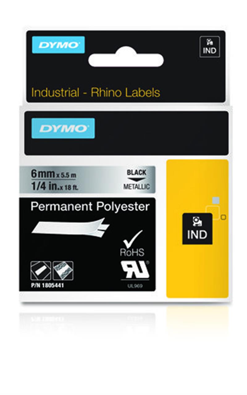 DYMO 1805441 labelprinter-tape Zwart op metallic