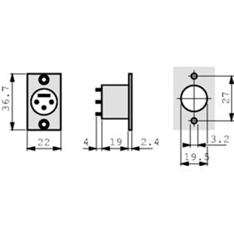 3p XLR chassis deel