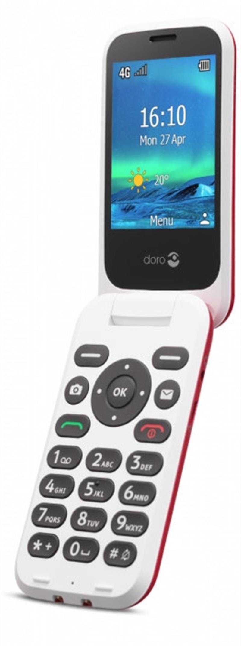 Doro 6820 4G Red White Cradle