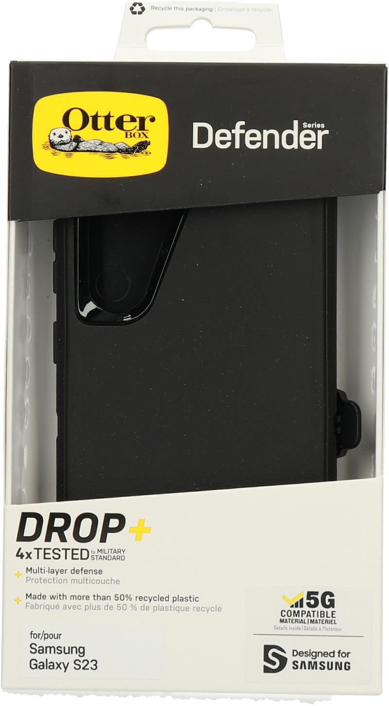 OtterBox Defender Case voor Galaxy S23, Schokbestendig, Valbestendig, Ultra-robuust, Beschermhoes, 4x Getest volgens Militaire Standaard, Zwart