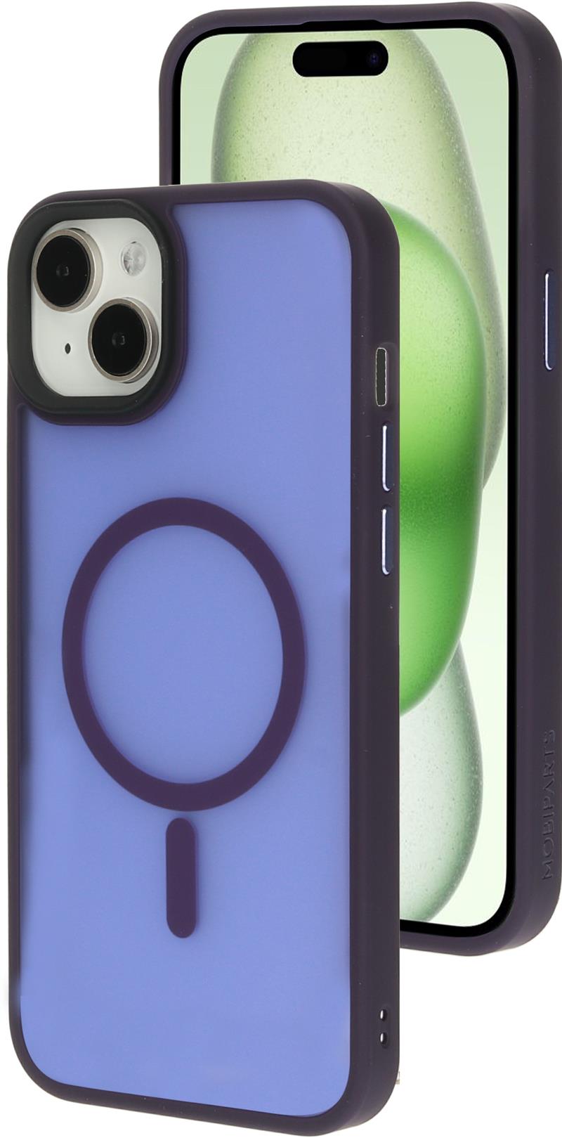 Mobiparts Hardcover Apple iPhone 15 Plus Satin Purple Magsafe Compatible 