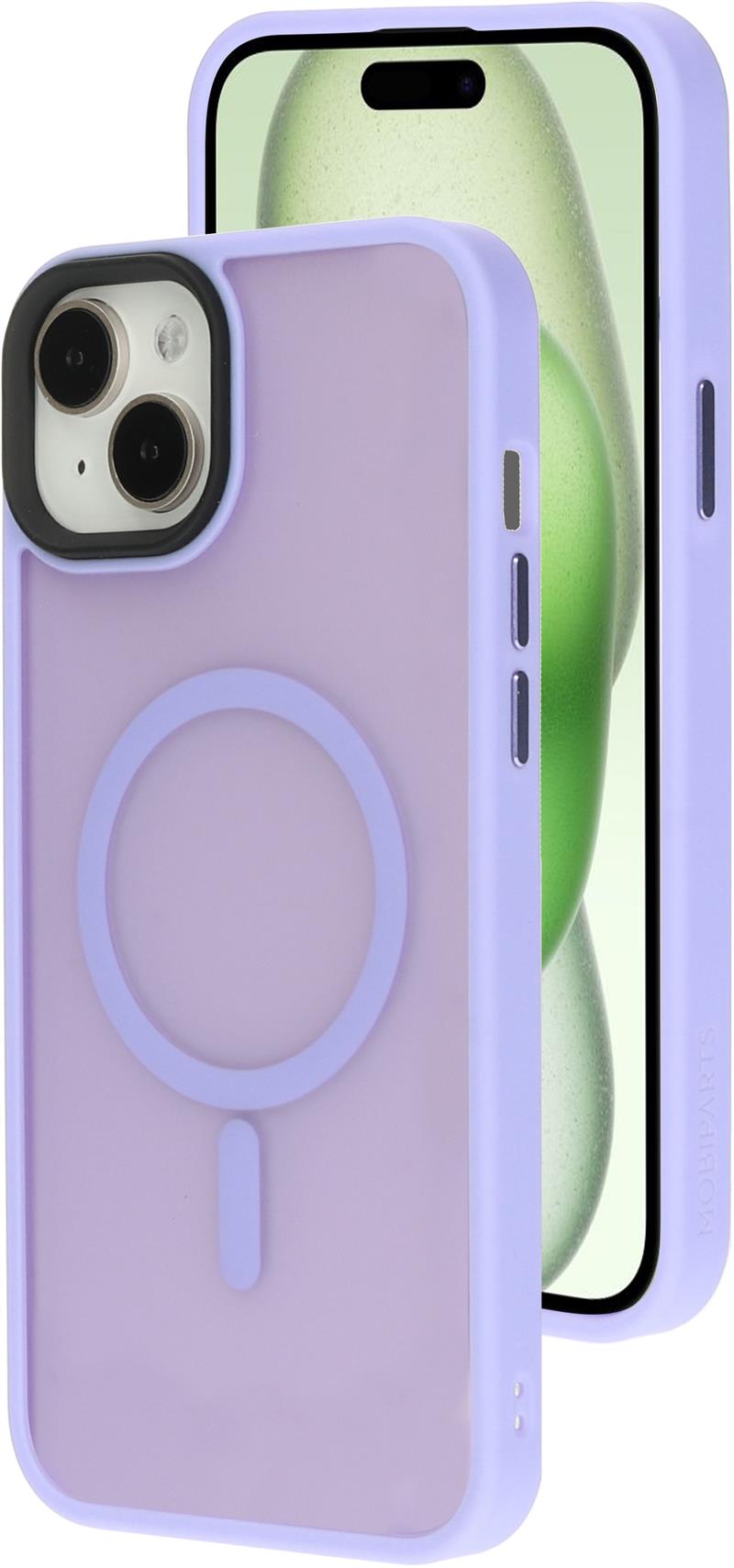 Mobiparts Hardcover Apple iPhone 15 Plus Satin Lila Magsafe Compatible 
