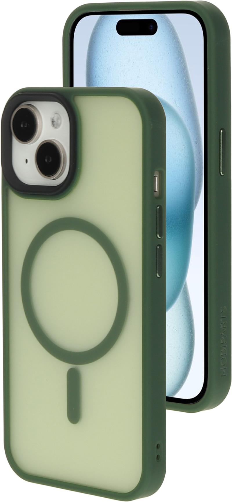 Mobiparts Hardcover Apple iPhone 15 Satin Green Magsafe Compatible 