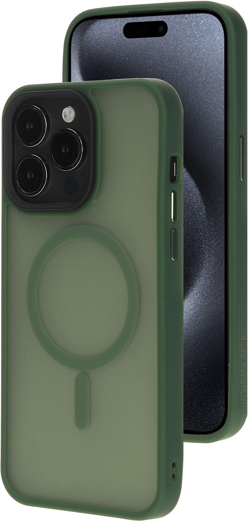 Mobiparts Hardcover Apple iPhone 15 Pro Max Satin Green Magsafe Compatible 