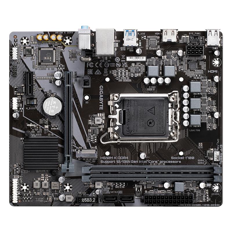 Gigabyte H610M K DDR4 1.0 moederbord Intel H610 Express LGA 1700 micro ATX