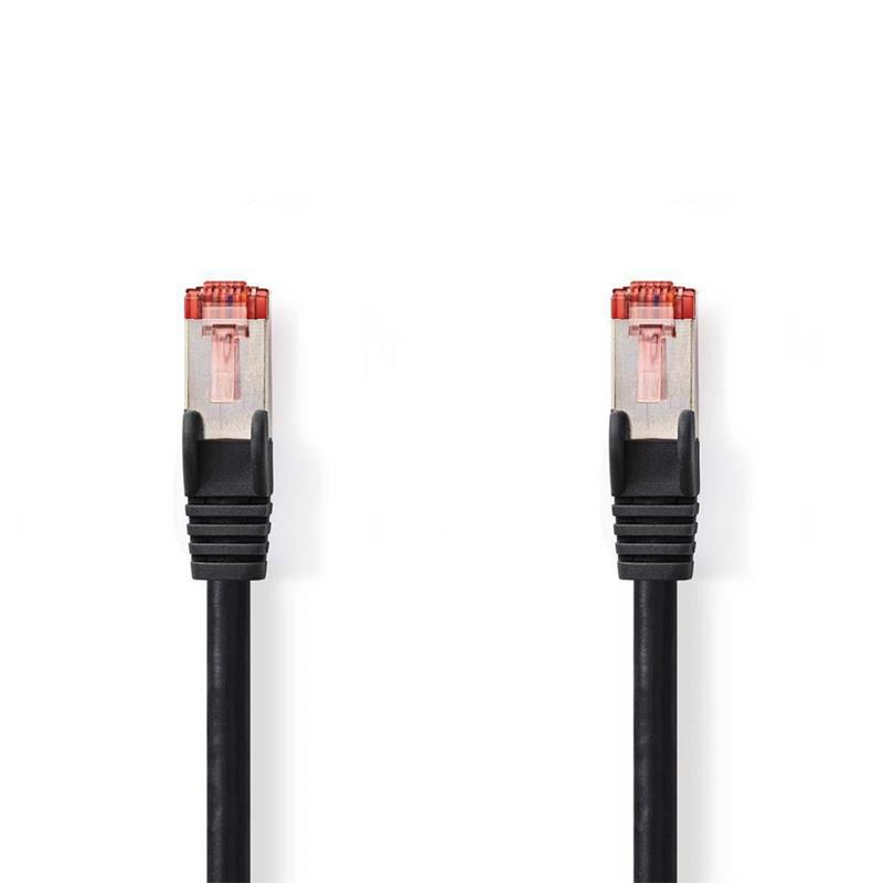 CAT6-kabel RJ45 Male RJ45 Male S FTP 20 0 m Rond LSZH Zwart Polybag