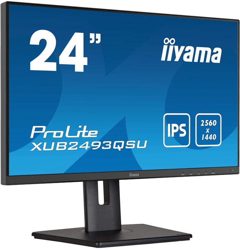 iiyama ProLite XUB2493QSU-B5 computer monitor 61 cm (24"") 2560 x 1440 Pixels Wide Quad HD LED Zwart
