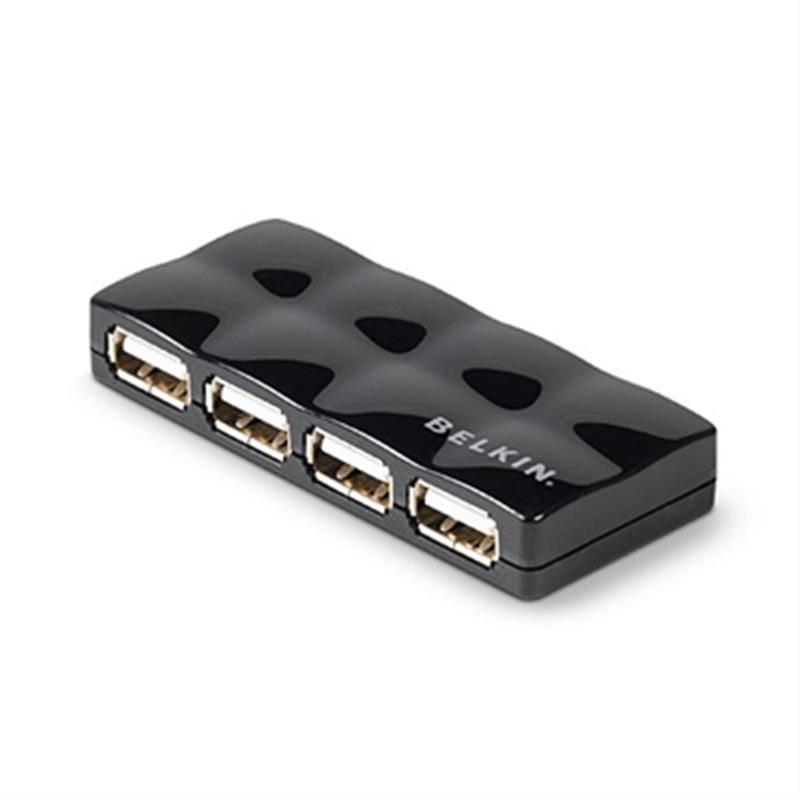 Belkin 4-Port USB 2.0 480 Mbit/s Zwart