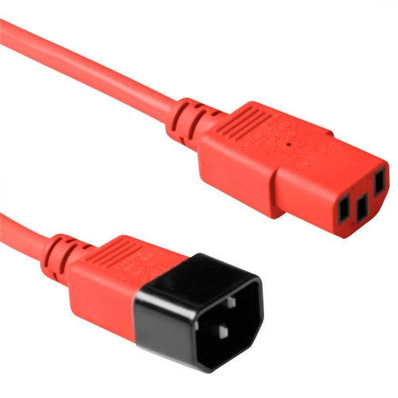 ACT C13 - C14, 3.00m Rood 3 m C13 stekker C14 stekker