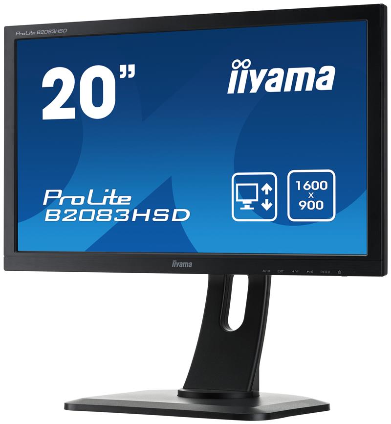 iiyama ProLite B2083HSD-B1 LED display 49,5 cm (19.5"") 1600 x 900 Pixels HD+ Flat Mat Zwart