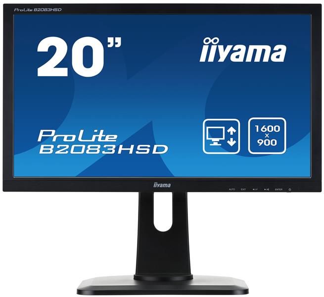 iiyama ProLite B2083HSD-B1 LED display 49,5 cm (19.5"") 1600 x 900 Pixels HD+ Flat Mat Zwart