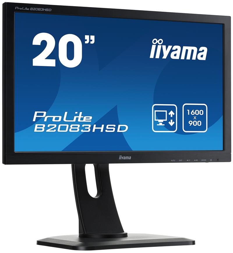 iiyama ProLite B2083HSD-B1 LED display 49,5 cm (19.5"") 1600 x 900 Pixels HD+ Flat Mat Zwart