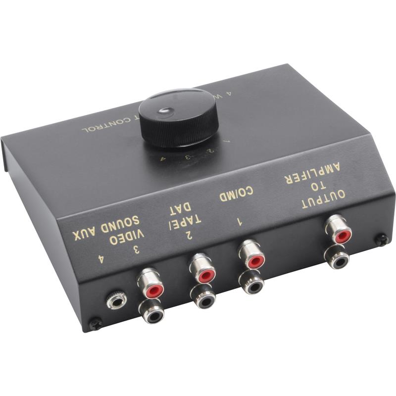 Audio manual selector switch 4-fold Cinch and 3 5mm jack