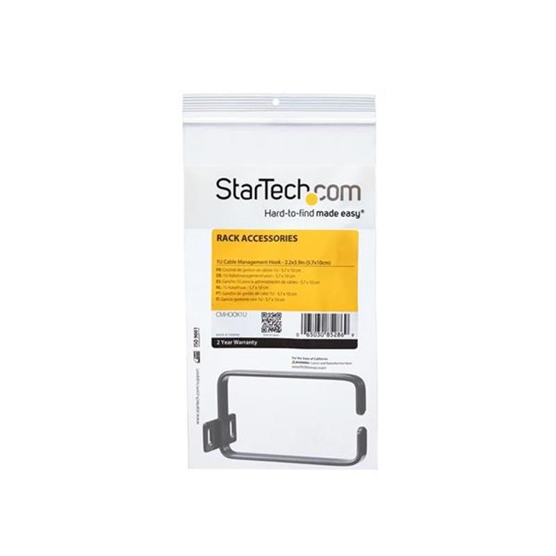 StarTech.com 1U verticale kabel-D-ringhaak voor server racks 5,7 x 10 cm