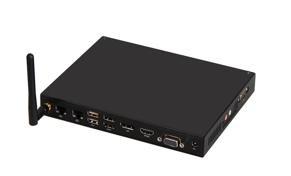 Giada MiniPC barebone F105D fanless Intel Celeron N3450 HD Graphics 550 2 GB on-board 1x SO-DIMM DDR3-L 1x Sata 1x mSata 2x GB Lan 3 x USB2 3x USB3 VG